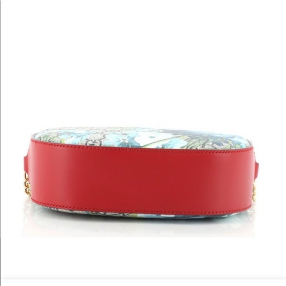 Gucci Chain Crossbody Bag Blooms Print GG Coated Canvas Mini - Picture 5 of 5